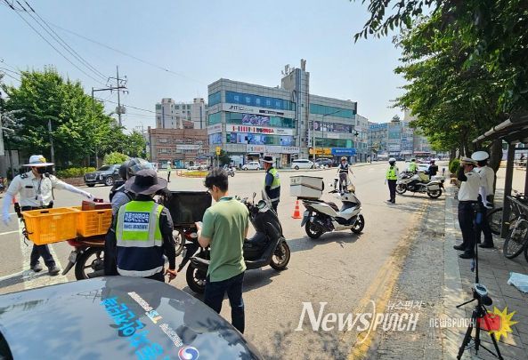 계양구, 굉음 유발 등 이륜차 불법행위 관계기관 합동단속