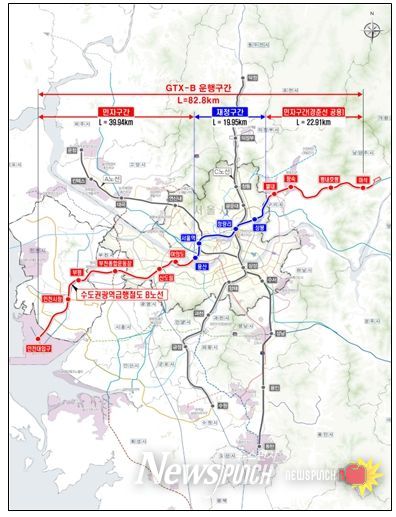 GTX-B 노선도