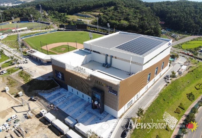 기장야구테마파크에 들어선 야구체험관 및 실내야구연습장 전경