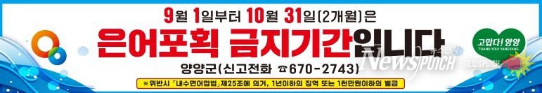 은어포획금지 홍보 이미지(현수막)