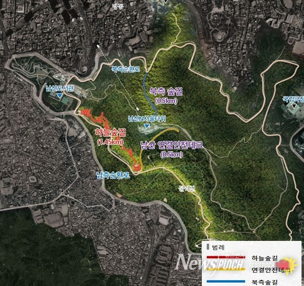 남산 하늘숲길 위치도
