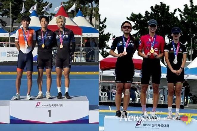 P5,000m 방조양(가운데) 1위, 양선호(오른쪽) 3위 / E10,000m 나영서(왼쪽) 3위 입상