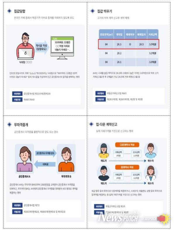 부동산 거래질서교란행위 위반 유형