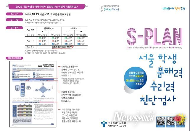 2025 서울 학생 문해력·수리력 진단검사 리플릿