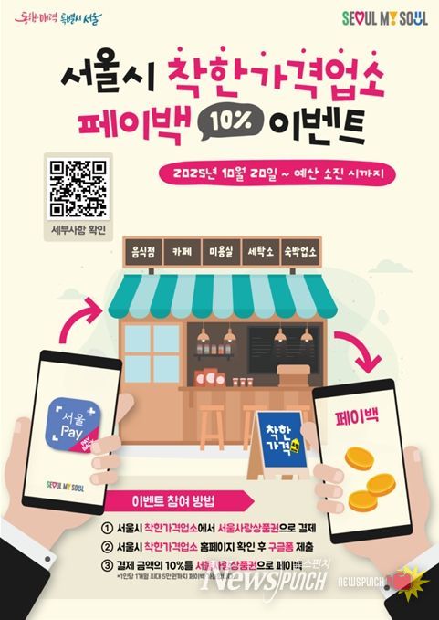 서울시 착한가격업소 페이백 이벤트 홍보 포스터