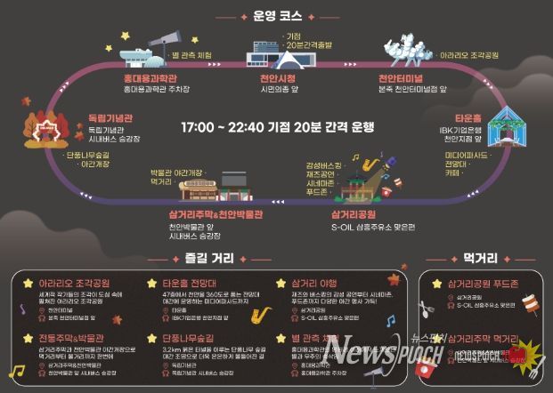 야간 순환형 투어버스 ‘별빛 한바퀴 시즌2’ 홍보문.
