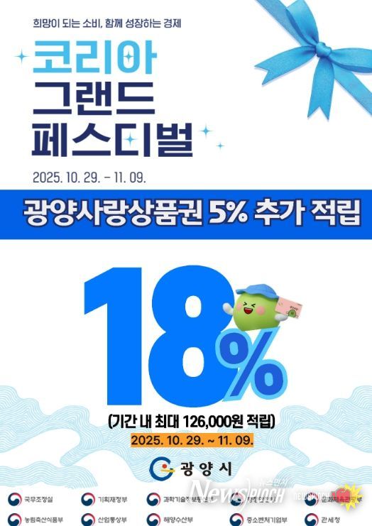 ‘코리아 그랜드 페스티벌’ 연계 광양사랑상품권 18% 특별 할인