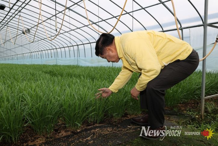 고성군수, 부추재배 농가 현장 찾아 농업인 격려
