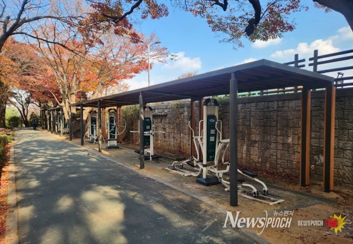 인천 동구, 야외운동기구 비가림 체육시설 시범 설치 완료