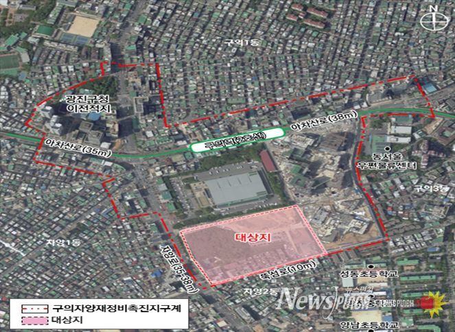 구의·자양재정비촉진지구 위치도