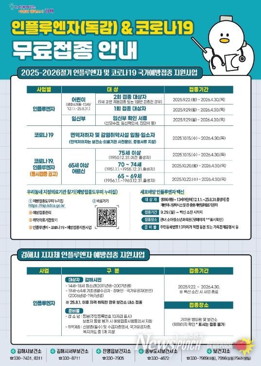 “인플루엔자 예방접종 서둘러요”