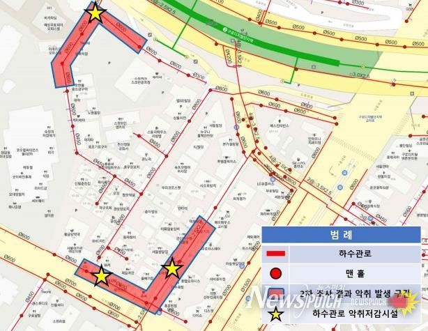 구로디지털단지역 일대 악취저감시설 설치 위치도