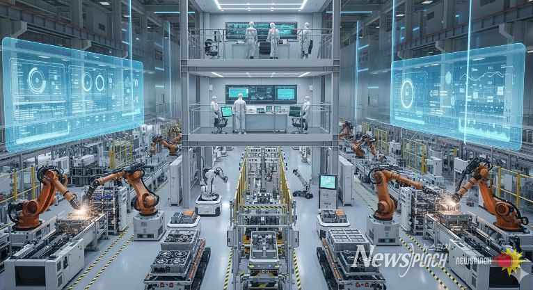 스마트제조혁신이 실현된 미래자동차 부품 공장 AI 사진