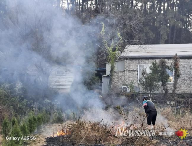 폐기물 불법소각 현장 사진