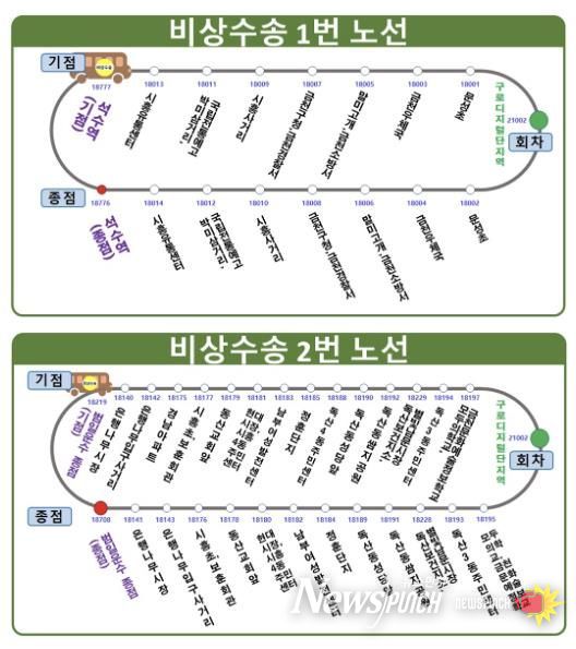 임시 무료셔틀버스 운행 안내 홍보물