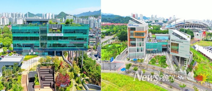 상록구청(왼쪽), 단원구청(오른쪽) 전경