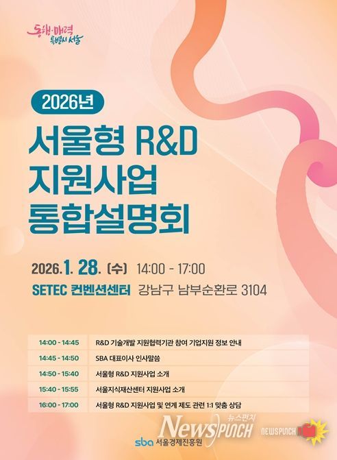 서울형 R&D 지원사업 통합설명회 홍보 포스터