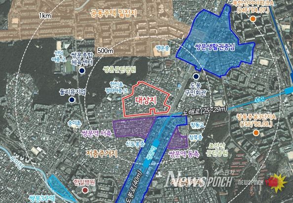 위치도 (도봉구 쌍문동 81번지 일대)