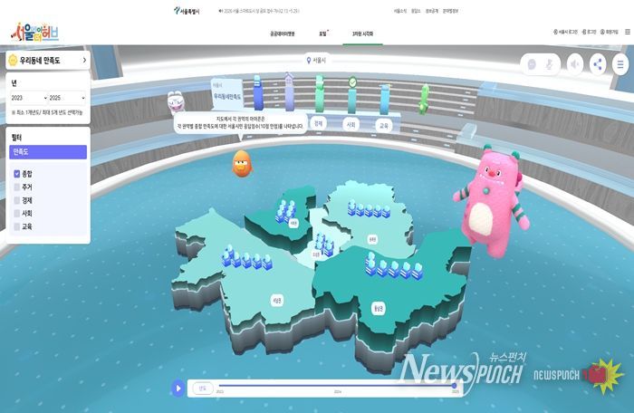 서울서베이 3차원 시각화 서비스 화면