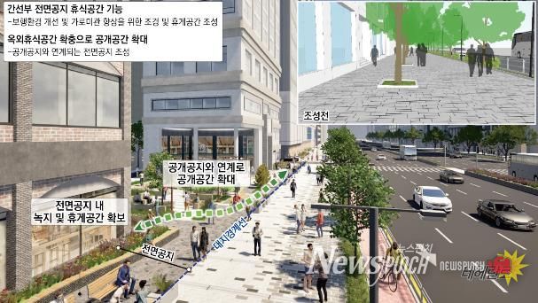 (조감도) 리모델링 후 간선도로 보행환경 개선안