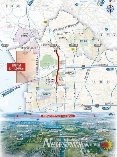 위치도 【중봉터널 민간투자사업】