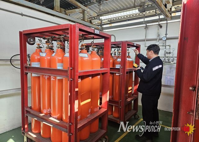 지난해 3월 영종국제도시 지역 고압가스 시설 안전점검 실시 현장
