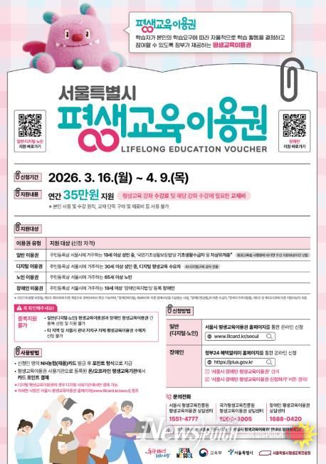 2026년 평생교육이용권 홍보 포스터