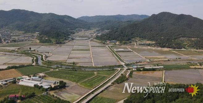 구미 농업, 공동영농·특화작목·기계화로 '체질 개선' 본격화(무을 웅곡 혁신농업타운 공동영농 부지 전경).
