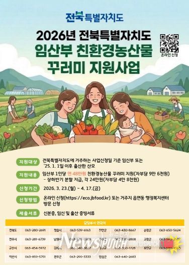 전북자치도, 임산부 친환경농산물 꾸러미 지원