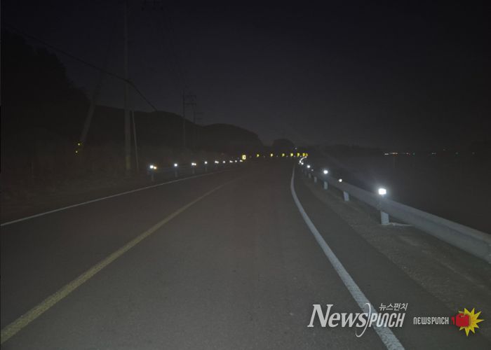 통영시, ‘어두운 도로의 안전 길잡이’시선유도시설 설치