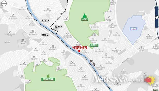 '서울 물빛나루 19호 노원 우이마루' 조성 위치도