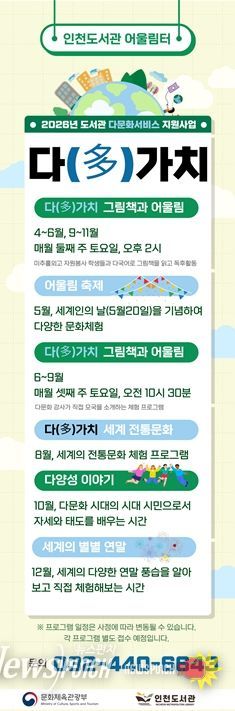 인천도서관, 다문화서비스 지원사업 「다(多)가치」 운영