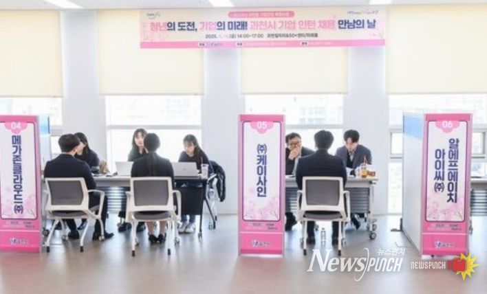 2025년 과천시 기업인턴 체험사업 참여자를 대상으로 열린 '채용만남의날' 모습