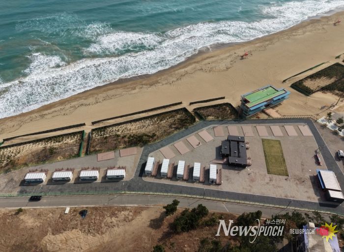 포항시가 근로자들의 휴식과 재충전을 위한 문화공간으로 조성한 ‘근로자 다목적 야영장’ 전경.