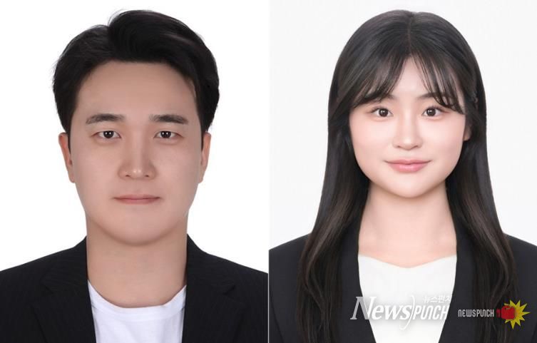 경상국립대학교 성재경 교수, 김주은 석사 연구생(왼쪽부터)